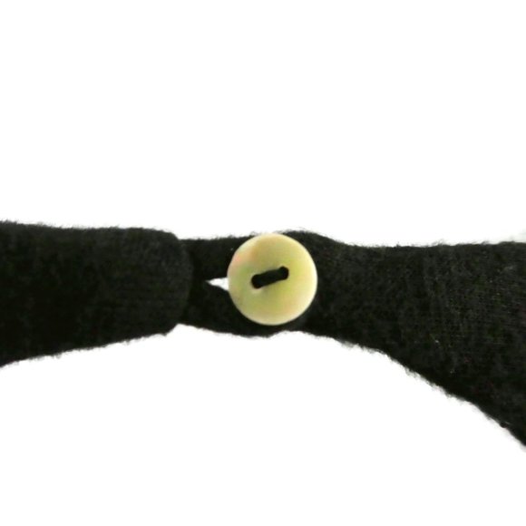 Free People Top Black Embroidered Cut Out Linen Long Balloon Sleeves Oversized S - Picture 9 of 10